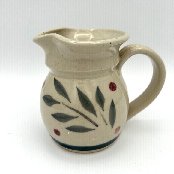 Hilltop Pottery Glazed Stoneware Creamer Leaves & Berry Design - Picture 4 of 8
